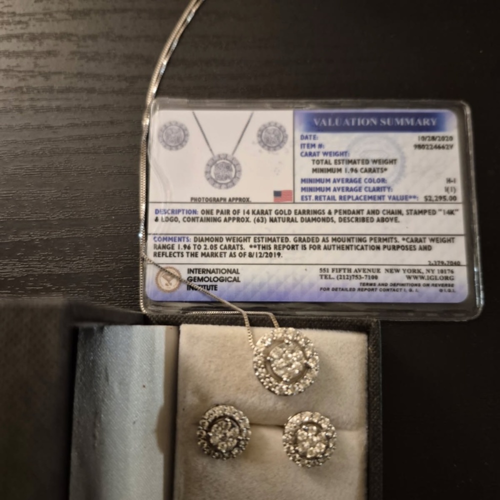 Diamond Chain and Earrings
